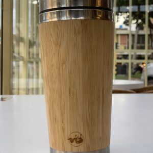 vaso de bambu y acero inoxidable